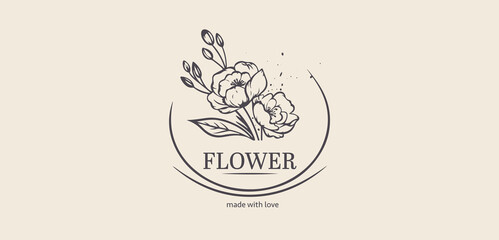 Vector logotype for flower shop, luxury beauty salon, fashion, skincare, cosmetic