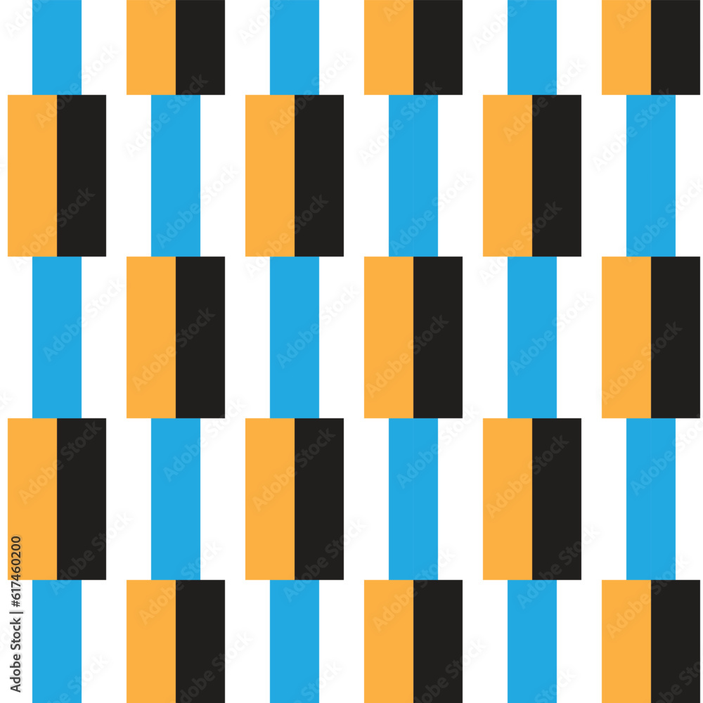 Poster abstract monochrome black blue and orange verticle repeatable line pattern.