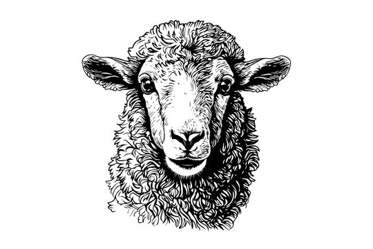 Sheep Head Drawing Vector Images (over 4,000)