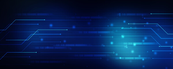 2d illustration Abstract futuristic electronic circuit technology background
