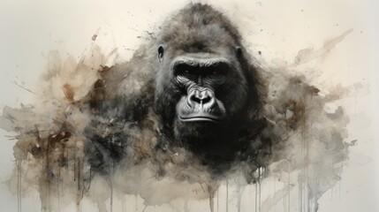 Dangeours Frightning Gorilla - amazing illustration stylish and eyecatching