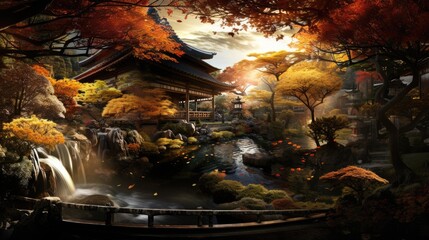 Mystical Japanese Garden   - amazing illustration stylish and eyecatching