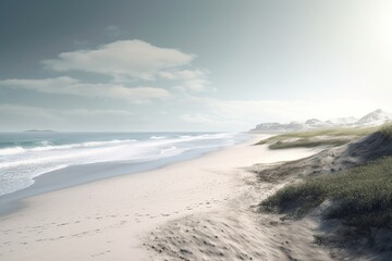 Fototapeta na wymiar A minimalist landscape with a scenic beach or coastline, Generative AI