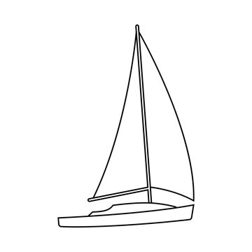 Silhouette of a sailboat on a white background.