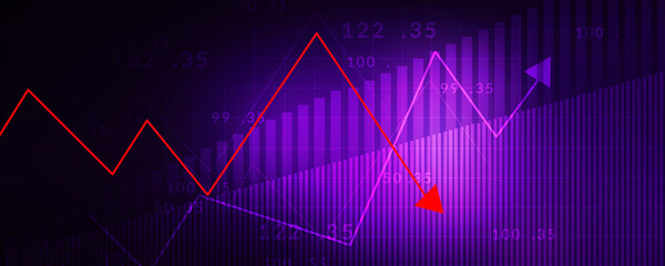 2d rendering Stock market online business concept. business Graph 