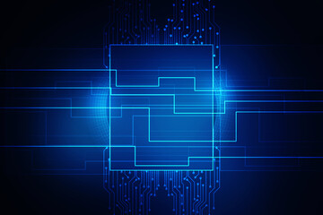 2d illustration Abstract futuristic electronic circuit technology background
