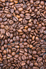 Fondo textura de granos de café. Copy space. Close up.