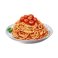 Delicious Italian Food Clipart. Cartoon Spaghetti Illustration. Generative AI