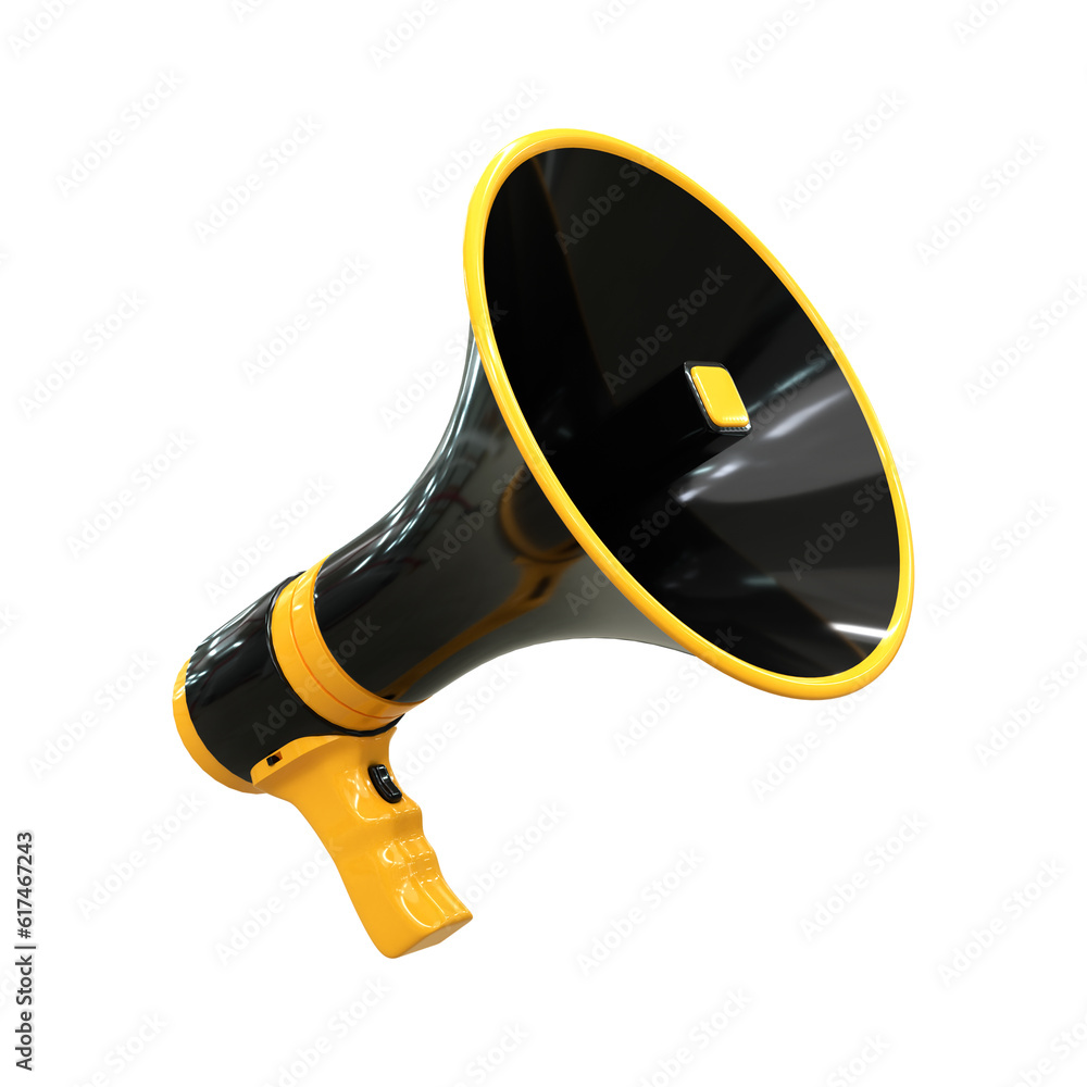 Wall mural loudspeaker megaphone scene 3d icon 3d render