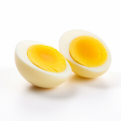 
Delicious Boiled parts eggs isolated on white background

