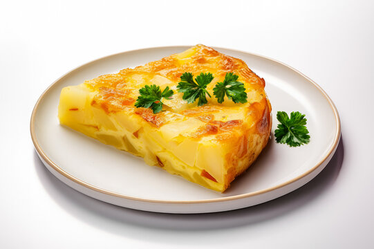 
Delicious Spanish tortilla isolated on white background

