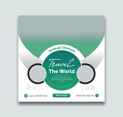 travel tour post or social media post template