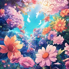 Obraz na płótnie Canvas background of flowers and leaves