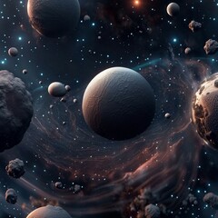 Obraz na płótnie Canvas planet and outer space background