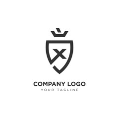 Modern and Creative Logo For Company Industry with Shield symbol and Letter Initials