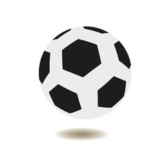 Soccer ball icon. Flat illustration in black on a white background. 