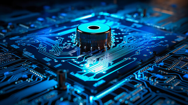 futuristic concept of the inner life of a quantum computer (generative AI)