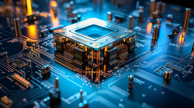 futuristic concept of the inner life of a quantum computer (generative AI)