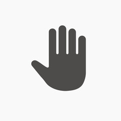 human hand icon vector. stop, prohibition symbol. select, press, click icon. finger press, finger click, hand click, thumb symbol