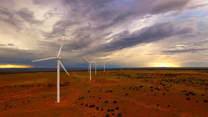 wiatrak energia śmigła urządzenie energetyka farma wiatrowa