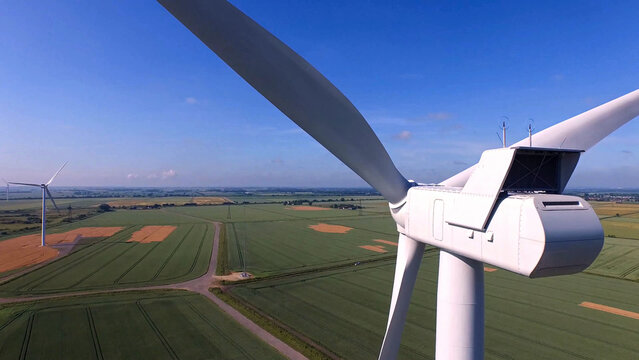 wiatrak energia śmigła urządzenie energetyka farma wiatrowa