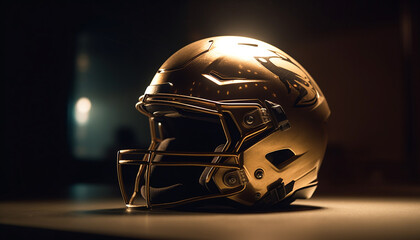 Shiny sports helmet protects athlete in competition generated by AI