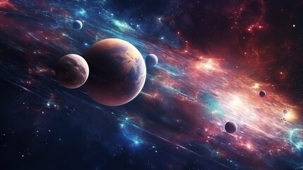 Fototapeta na wymiar Planets in space and stars. solar system