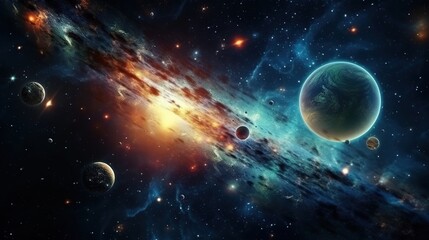 Obraz na płótnie Canvas Planets in space and stars. solar system