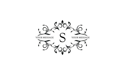 Calligraphic elegant initial S logo design. Emblem for royalty, business card, boutique, hotel, restaurant, cafe, jewelry.