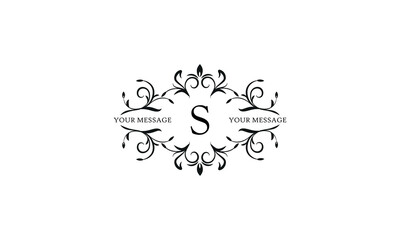Calligraphic elegant initial S logo design. Emblem for royalty, business card, boutique, hotel, restaurant, cafe, jewelry.