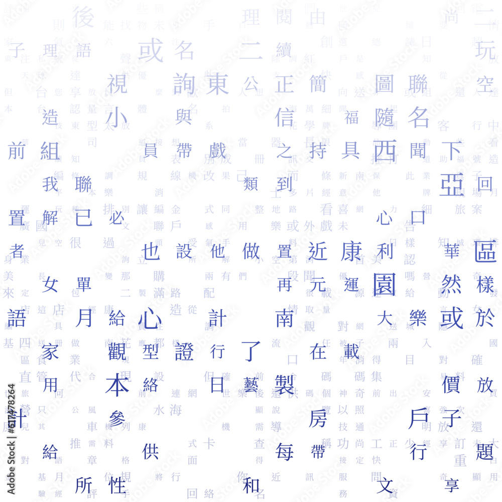 Poster futuristic background. random characters of chinese traditional alphabet. gradient matrix pattern. i