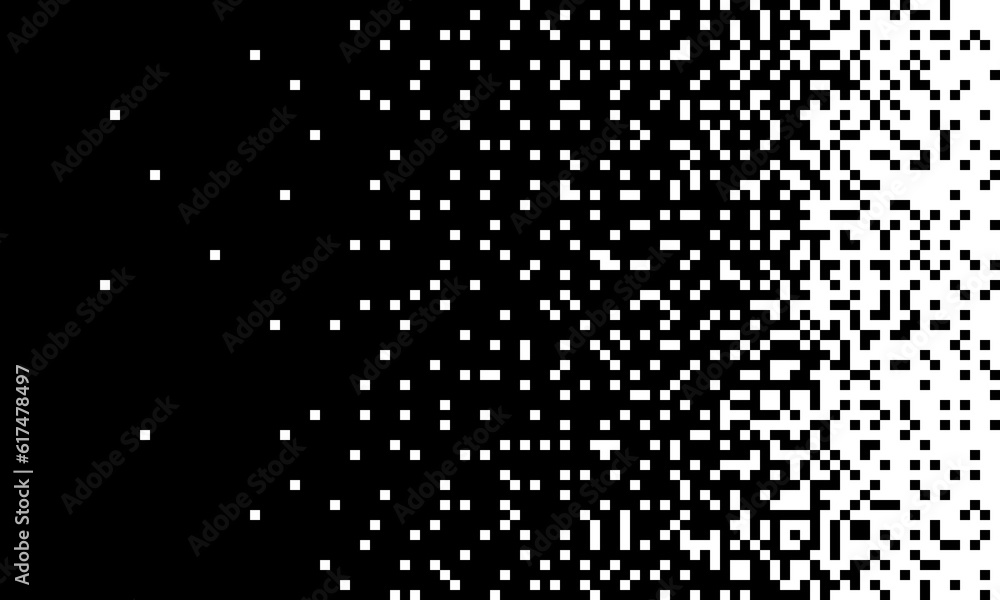 Aufkleber pixel abstract mosaic background gradient design isolated black elements on white background. vector