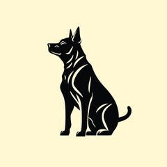 Black silhouette of a dog, logo, icon, vector isolated.