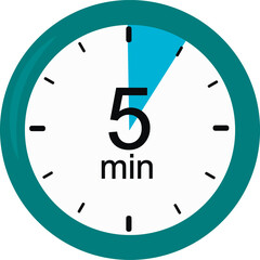 Clock. 5 minutes. vector graphics