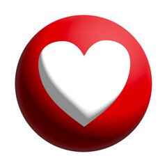 symbol of love icon heart illustration red background white heart with beautiful light and shadow 3d render