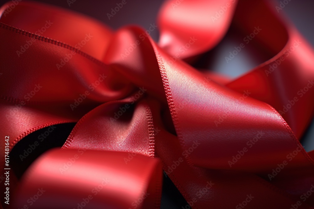 Poster colored ribbon close up. generated by ai.
