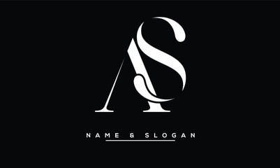 SA,  AS,  S,  A  Abstract  Letters  Logo Monogram - obrazy, fototapety, plakaty
