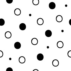 Geometric abstract polka dot seamless pattern. Trendy vector isolated hand-drawn illustration. Perfect for background, fashion print, wrapping paper, packaging or fabric designs.