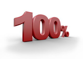 red hundred percent on transparent background