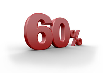 red sixty percent on transparent background