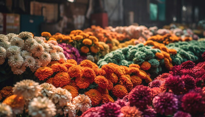 Fototapeta premium Vibrant flower bouquet showcases nature organic growth generated by AI
