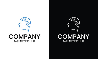 head people with DNA logo design