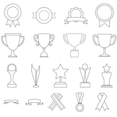 Award icon vector set. Trophy illustration sign collection. Success symbol or logo.