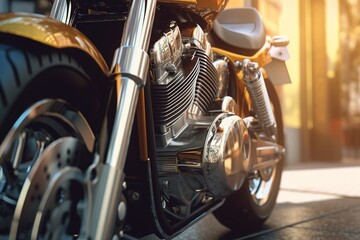 motorcycle close-up. Generated by AI.