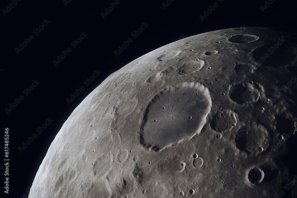 Poster moon close-up. generated by ai.