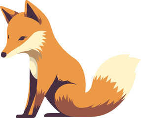 Obraz premium Cute fox cartoon minmal flat