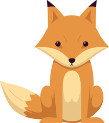Cute fox cartoon minmal flat