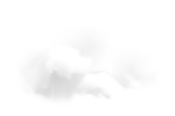 Realistic white cloud with transparency. Png clipart isolated on transparent background - obrazy, fototapety, plakaty