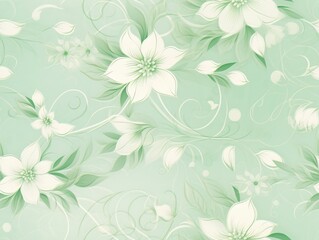 Fototapeta na wymiar A seamless fantasy floral pattern with green flowers 