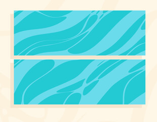 set of banners background with waves
